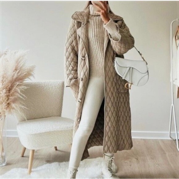 Zara Quilted Trench Coat - Picture 2 of 4